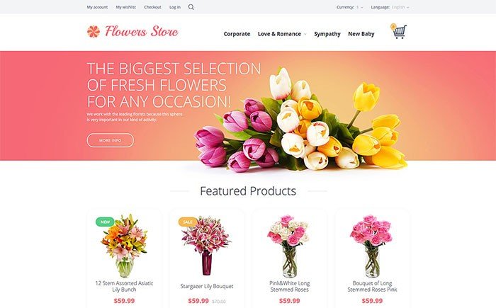 Flowers Store OpenCart Template