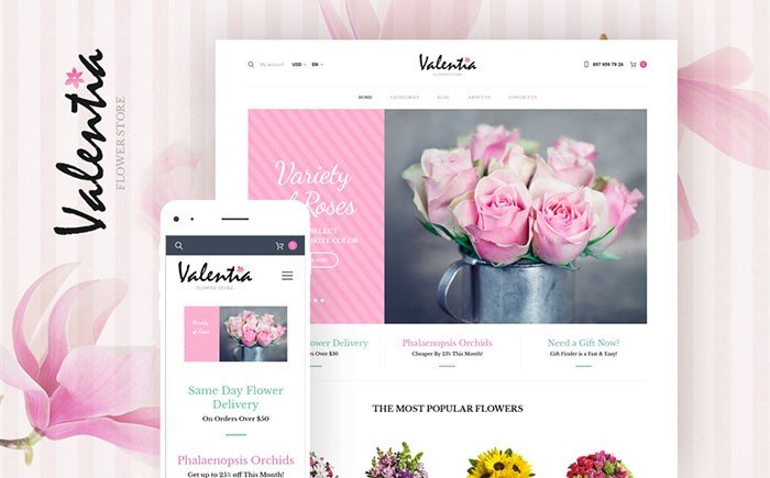 Top 20 florist eCommerce themes of 2017