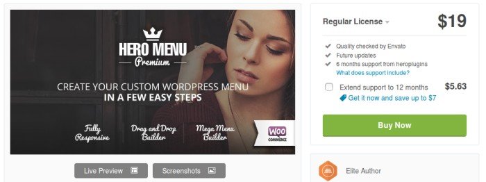 Hero Menu – Responsive WordPress Mega Menu Plugin