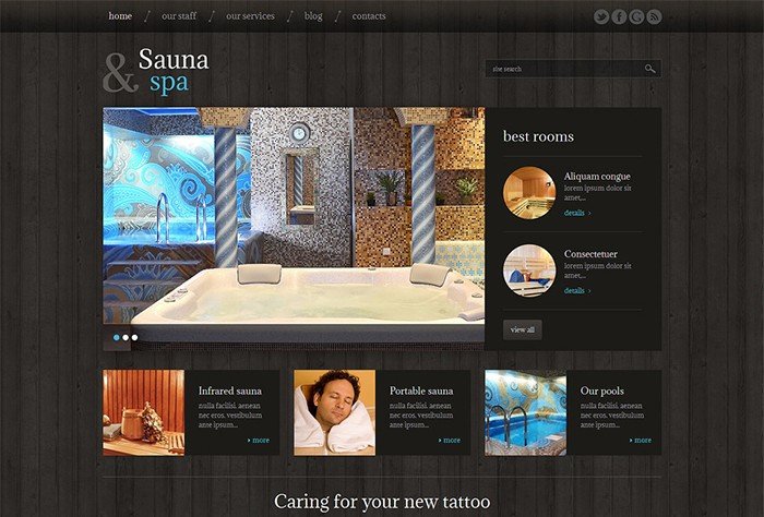 Sauna and Spa Responsive WordPress Theme