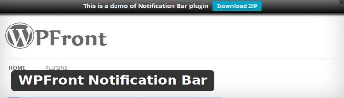 WPFront Notification Bar