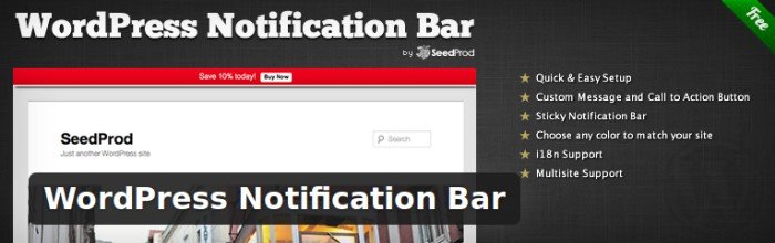 WordPress Notification Bar