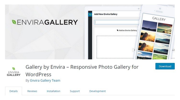 Envira Gallery is a kind of drag and drop photo gallery plugin.