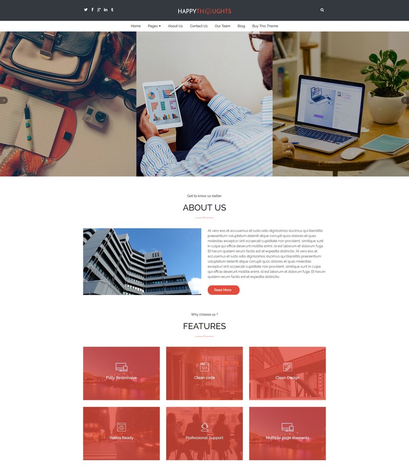 Happy Thoughts – A Professional WordPress Theme for Business