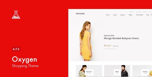 eCommerce Themes - Oxygen is a WooCommerce integrated and localization ready WordPress theme.