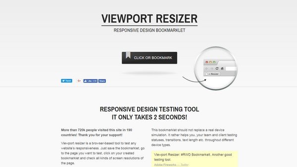 Viewport Resizer is a multi-browser supporting bookmarklet.