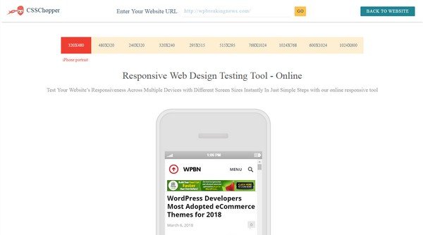 Websiteresponsivetest.com supports all the major browsers available.