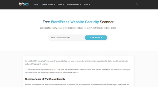 Plugin Vulnerability - WordPress Website Security Scanner by IsItWP is powered by Sucuri which offers premium security solutions.