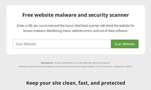 Securi SiteCheck is a free and remote scanner.