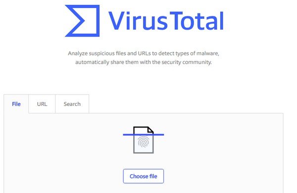 Virus Total checks your website for any possible security threats to your website..