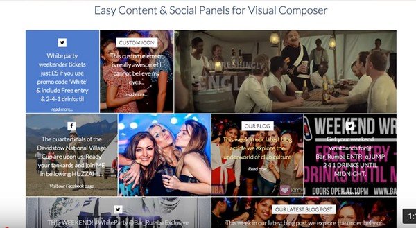 Add social media elements like Facebook, Twitter, and Instagram in an arranged pattern.