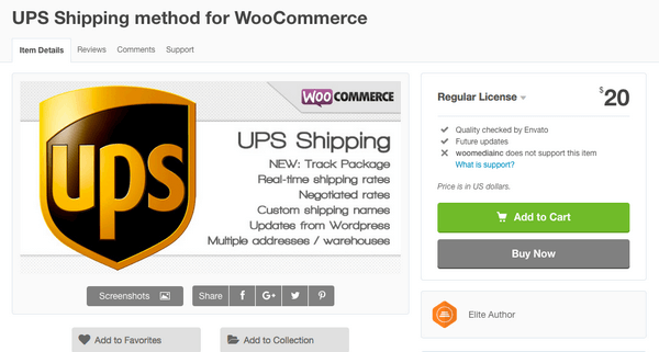 This is a UPS Shipping Method plugin for WooCommerce by Woomediainc