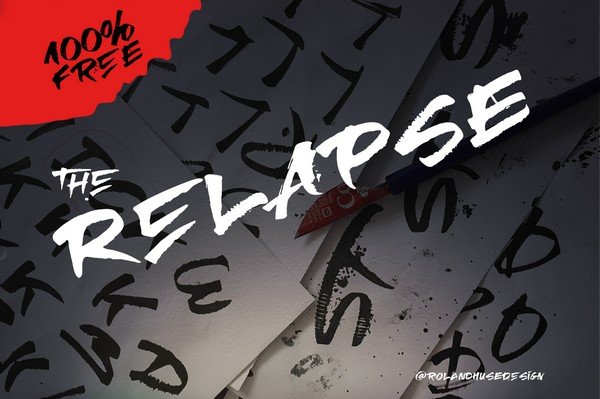 Freebies Every Graphic Designer Needs - The Relapse Font is a handmade font perfect for strong headlines.