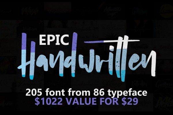 With the Handwritten Fonts Bundle you can add something special to your designs.