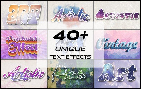 The 40 unique text effects helps you boost your artistic capabilities.