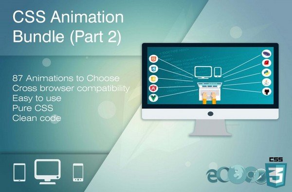 CSS Animation Bundle comes with 87 animations to choose from. 