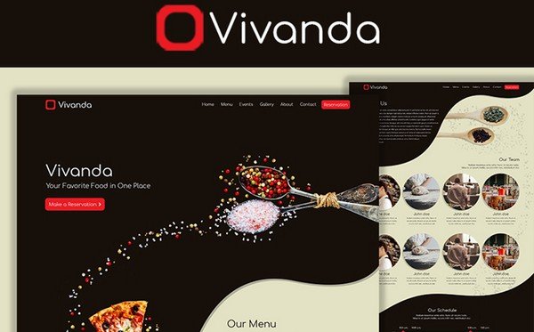 Vivanda is a restaurant PSD template.