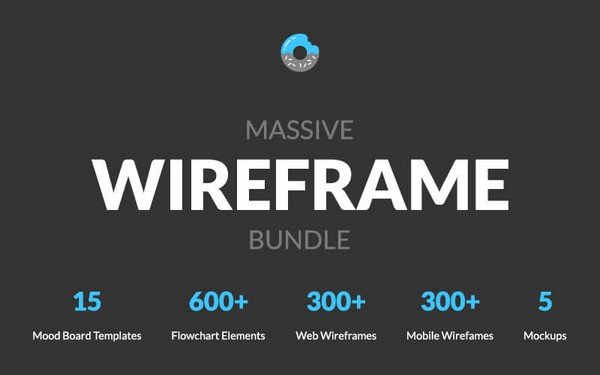 The Massive 7-in-1 Wireframe Bundle consists of 1200 editable elements.