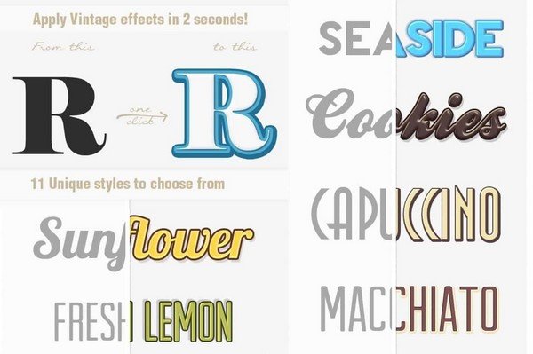 Vintage text styles.