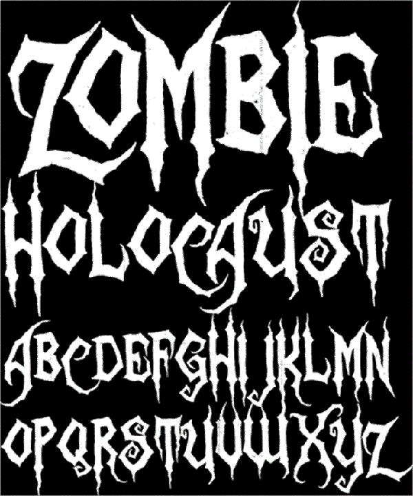 Zombie Holocaust font is perfect for Halloween designs.