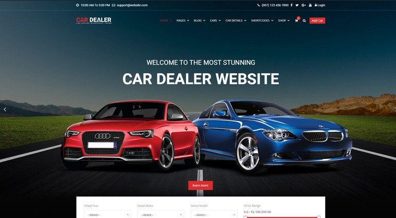 Car Dealer is the perfect vehicle vendor WordPress theme.