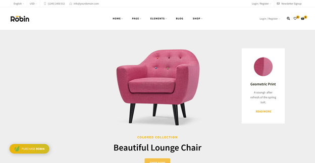Robin is a great looking WordPress furniture theme.