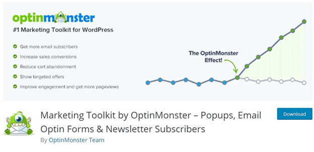 OptinMonster gives you both form and function to your newsletters.