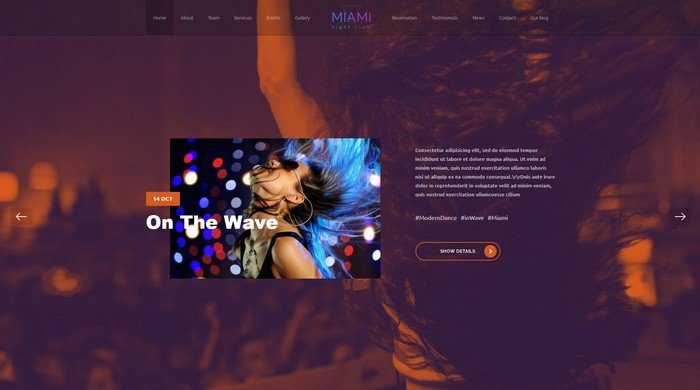 Miami is a WordPress theme specially created for nightclubs