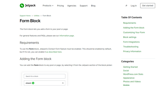 Jetpack Form builder comes equipped with a built-in contact form.