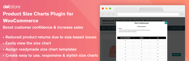 WooCommerce Product Chart Sizes Table is another plugin which displays product sizes or price weights.