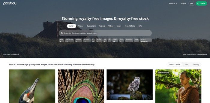 Pixabay is a free stock photo resource offering over 5.2 million images.